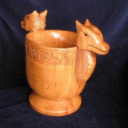 Wood-carving, a wassail_bowl